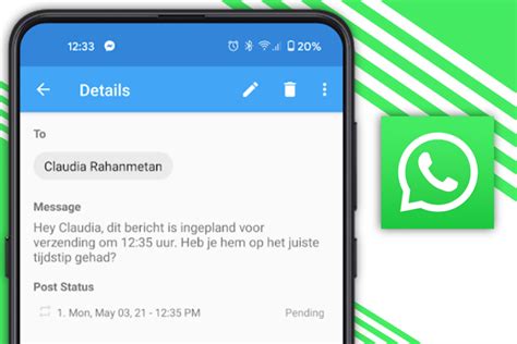 whatsapp bericht inplannen|iPhone: zo plan je berichten in via iMessage of WhatsApp